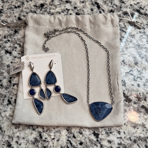 Kendra Scott Blue and Silver Statement Earrings - Picture 7 of 7